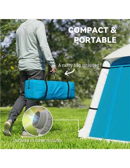 Outsunny Inflatable Camping Tent w/ Hand Pump, Easy Setup 1/2 Person Blow Up Tent Waterproof 190T Taffeta w/ Mesh Windows, Doors - pic 155983 | FastDaddyshop