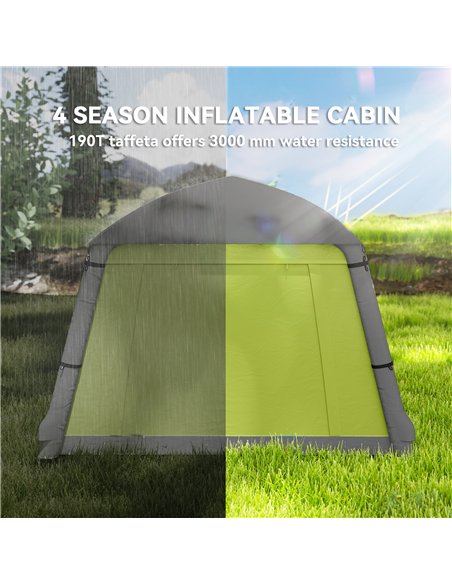 Outsunny Inflatable Camping Tent w/ Hand Pump, Easy Setup 1/2 Person Blow Up Tent Waterproof 190T Taffeta w/ Mesh Windows, Doors - pic 155998 | FastDaddyshop