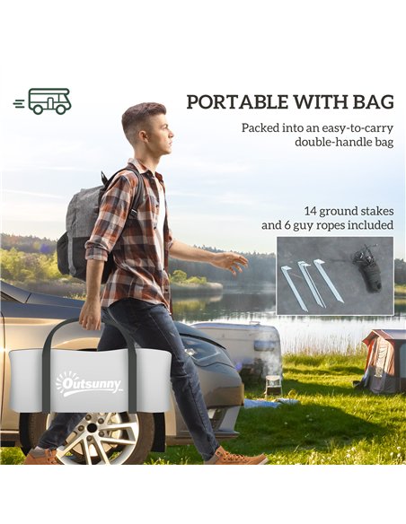 Outsunny Four Man Duo Room Tunnel Tent, with Accessories - Grey - pic 156009 | FastDaddyshop