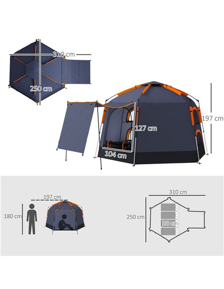 Outsunny Automatic Pop Up Camping Tent, Instant Setup 2-4 Man Tent with Mesh Windows, Waterproof & UV30+, Portable with Carry Ba - pic 156032 | FastDaddyshop