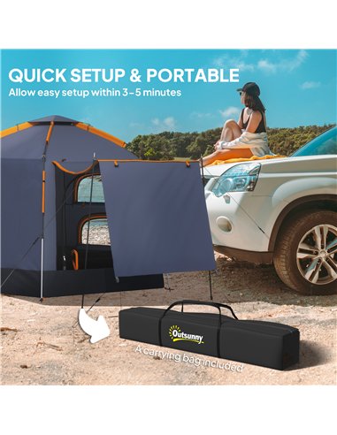 Outsunny Automatic Pop Up Camping Tent, Instant Setup 2-4 Man Tent with Mesh Windows, Waterproof & UV30+, Portable with Carry Ba