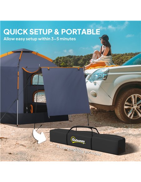 Outsunny Automatic Pop Up Camping Tent, Instant Setup 2-4 Man Tent with Mesh Windows, Waterproof & UV30+, Portable with Carry Ba - pic 156033 | FastDaddyshop