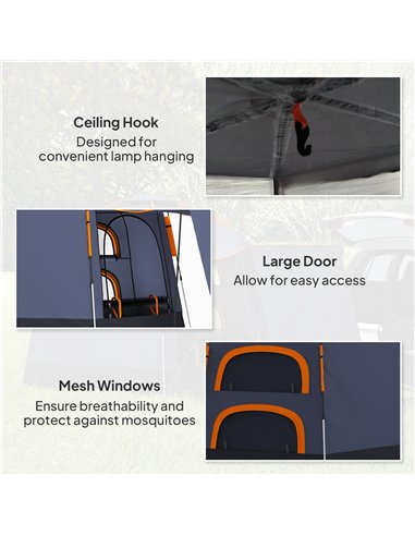 Outsunny Automatic Pop Up Camping Tent, Instant Setup 2-4 Man Tent with Mesh Windows, Waterproof & UV30+, Portable with Carry Ba