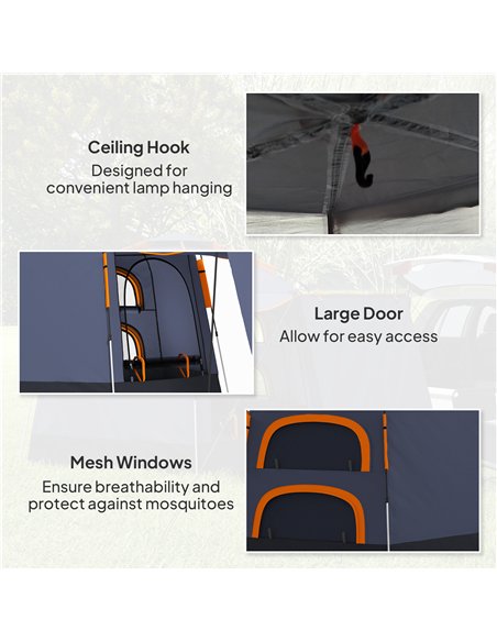 Outsunny Automatic Pop Up Camping Tent, Instant Setup 2-4 Man Tent with Mesh Windows, Waterproof & UV30+, Portable with Carry Ba - pic 156035 | FastDaddyshop