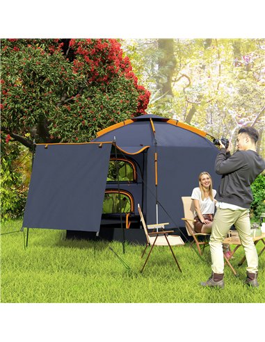 Outsunny Automatic Pop Up Camping Tent, Instant Setup 2-4 Man Tent with Mesh Windows, Waterproof & UV30+, Portable with Carry Ba