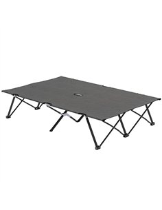 Outsunny Double Camping Cot Bed, with Bag - Charcoal Grey