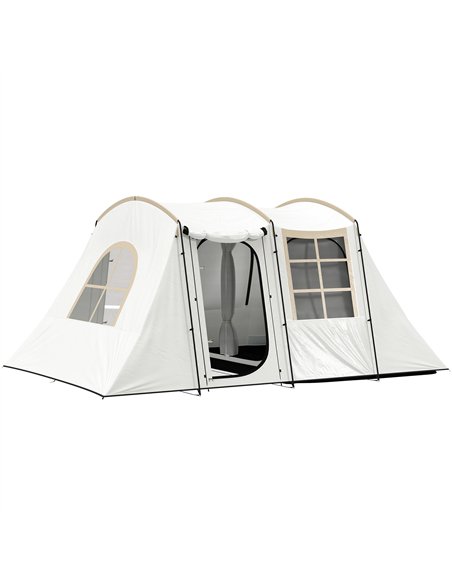 Outsunny 3-4 Man Tunnel Tent, Family Camping Tent with Porch, Bedroom and Living Area, Sewn in Groundsheet, 3000mm Waterproof, P - pic 156093 | FastDaddyshop