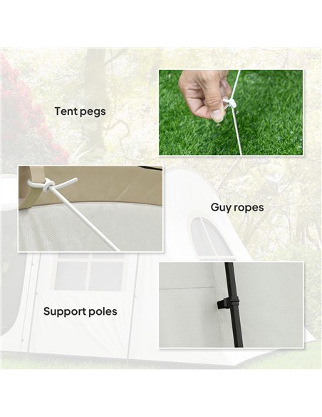 Outsunny 3-4 Man Tunnel Tent, Family Camping Tent with Porch, Bedroom and Living Area, Sewn in Groundsheet, 3000mm Waterproof, P - pic 156100 | FastDaddyshop