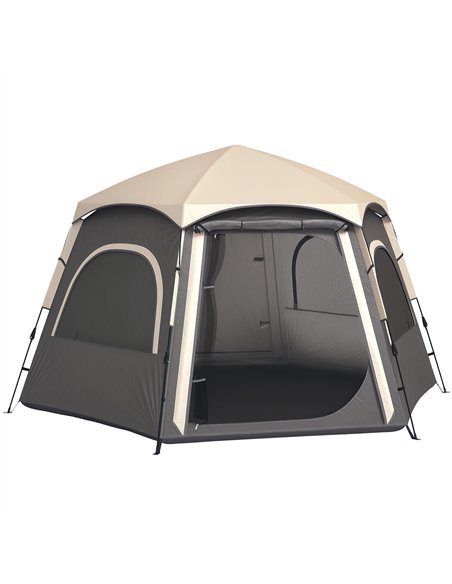 Outsunny Instant Camping Tent, 2/3/4 Person Easy Setup Dome Family Tent with Vestibule, Rainfly, 4 Mesh Windows & 2 Doors, Hexag - pic 156129 | FastDaddyshop