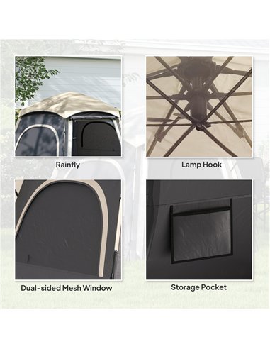 Outsunny Instant Camping Tent, 2/3/4 Person Easy Setup Dome Family Tent with Vestibule, Rainfly, 4 Mesh Windows & 2 Doors, Hexag
