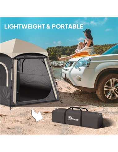 Outsunny Instant Camping Tent, 2/3/4 Person Easy Setup Dome Family Tent with Vestibule, Rainfly, 4 Mesh Windows & 2 Doors, Hexag