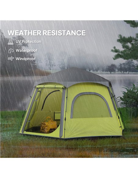 Outsunny Instant Camping Tent, 2/3/4 Person Easy Setup Dome Family Tent with Vestibule, Rainfly, 4 Mesh Windows & 2 Doors, Hexag - pic 156143 | FastDaddyshop