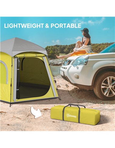 Outsunny Instant Camping Tent, 2/3/4 Person Easy Setup Dome Family Tent with Vestibule, Rainfly, 4 Mesh Windows & 2 Doors, Hexag