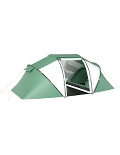 Outsunny 4-6 Man UV Protection Camping Tent - Green and White