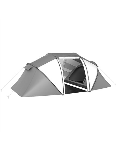 Outsunny 4-6 Man UV Protection Camping Tent - Charcoal Grey and White - pic 156192 | FastDaddyshop
