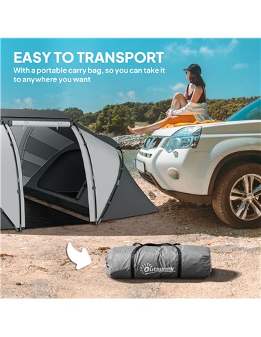 Outsunny 4-6 Man UV Protection Camping Tent - Charcoal Grey and White