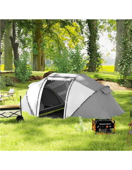 Outsunny 4-6 Man UV Protection Camping Tent - Charcoal Grey and White - pic 156199 | FastDaddyshop