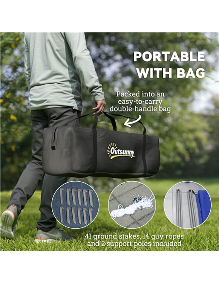 Outsunny 6-9 Man Tent with Bedrooms and Living Room, Accessories Included, Blue - pic 156207 | FastDaddyshop