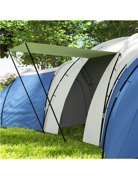 Outsunny 6-9 Man Tent with Bedrooms and Living Room, Accessories Included, Blue - pic 156209 | FastDaddyshop