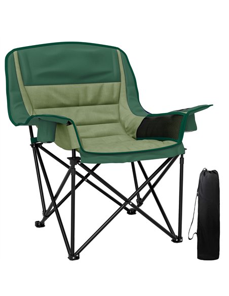 Outsunny Portable Padded Camping Chair, with Bag - Olive Green - pic 156228 | FastDaddyshop
