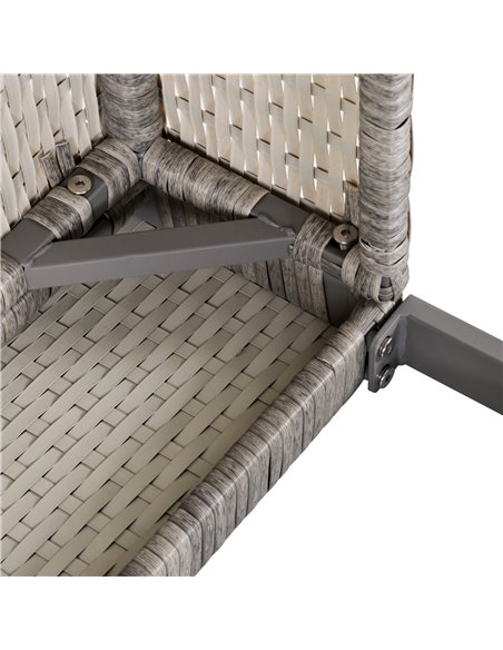 Outsunny 5pcs Patio Rattan Wicker Sofa Set with Coffee Table & Footstool, Grey - pic 15623 | FastDaddyshop