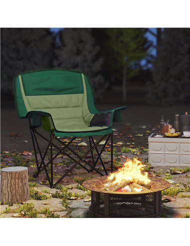 Outsunny Portable Padded Camping Chair, with Bag - Olive Green