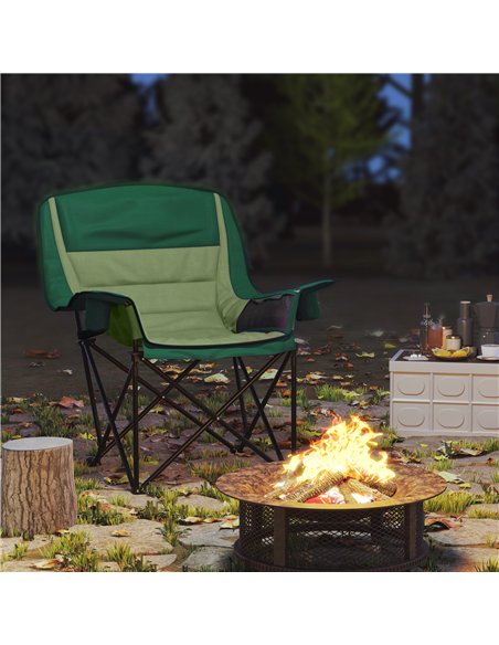 Outsunny Portable Padded Camping Chair, with Bag - Olive Green - pic 156235 | FastDaddyshop