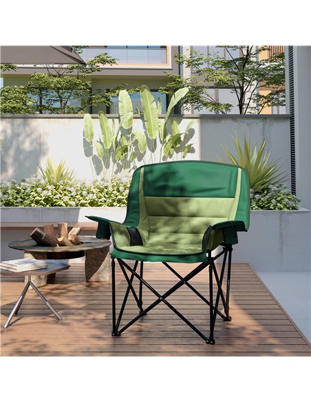 Outsunny Portable Padded Camping Chair, with Bag - Olive Green - pic 156236 | FastDaddyshop