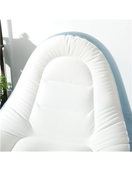 Outsunny Inflatable Tub Chair and Footstool - Blue/White - pic 156288 | FastDaddyshop