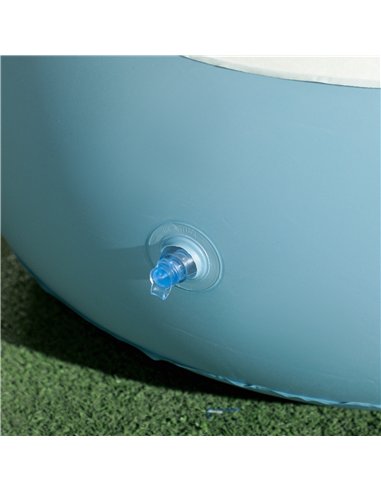 Outsunny Inflatable Tub Chair and Footstool - Blue/White