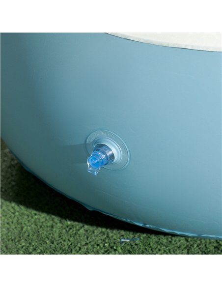 Outsunny Inflatable Tub Chair and Footstool - Blue/White - pic 156289 | FastDaddyshop