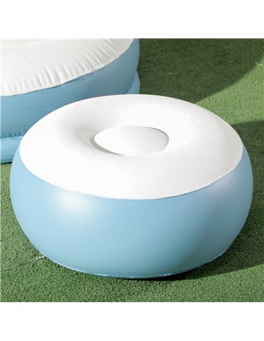 Outsunny Inflatable Tub Chair and Footstool - Blue/White