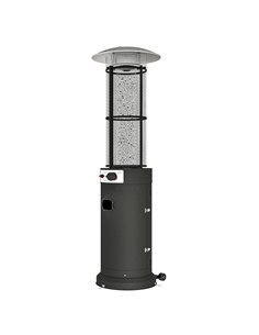 Outsunny 11 KW Freestanding Gas Patio Heater, Adjustable Outdoor Garden Propane Heater with Tip-Over Switch, Wheels, Pulse Ignit