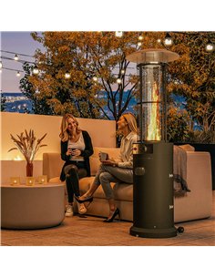 Outsunny 11 KW Freestanding Gas Patio Heater, Adjustable Outdoor Garden Propane Heater with Tip-Over Switch, Wheels, Pulse Ignit 2