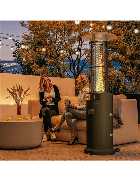 Outsunny 11 KW Freestanding Gas Patio Heater, Adjustable Outdoor Garden Propane Heater with Tip-Over Switch, Wheels, Pulse Ignit - pic 156292 | FastDaddyshop