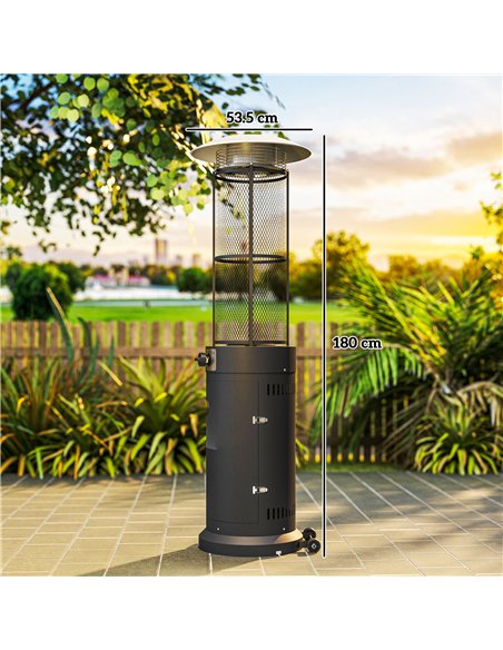 Outsunny 11 KW Freestanding Gas Patio Heater, Adjustable Outdoor Garden Propane Heater with Tip-Over Switch, Wheels, Pulse Ignit - pic 156293 | FastDaddyshop