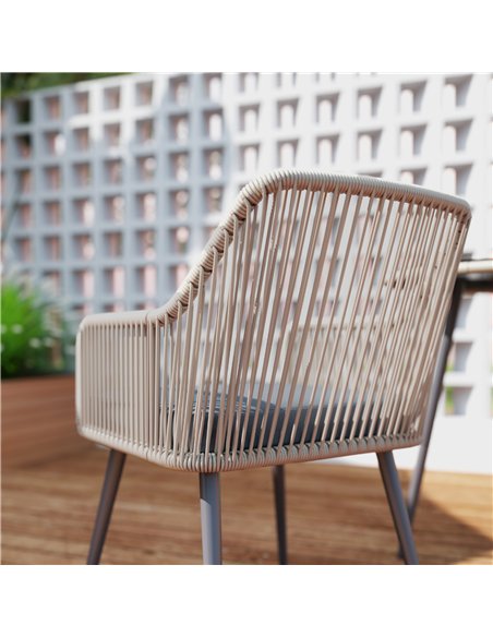 Outsunny 4 Seater Rattan Dining Set, Rattan Garden Furniture Set with Parasol Hole, Outdoor Dining Table and Chairs Set with Cus - pic 156315 | FastDaddyshop