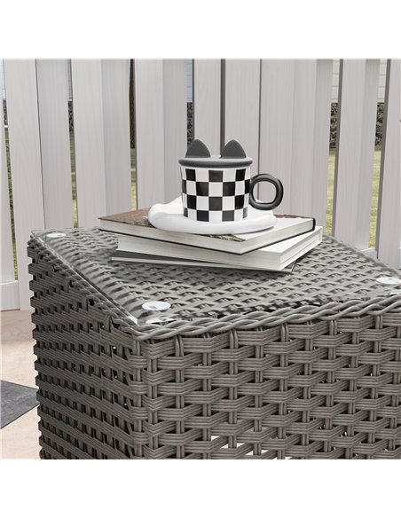 Outsunny Three-Piece Super Padded Rattan Set - Light Grey - pic 156326 | FastDaddyshop