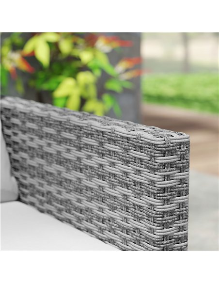 Outsunny 3 Pieces Rattan Bistro Set with 4 Cushions, Wicker Garden Furniture Set, Glass Top Coffee Table and Chairs for Outdoor  - pic 156387 | FastDaddyshop