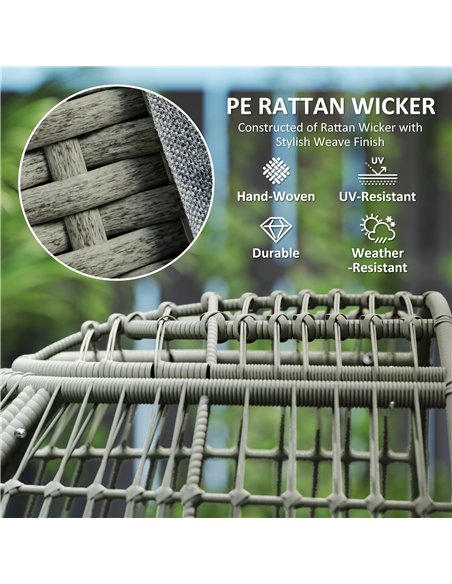 Outsunny Rattan Egg Chair with Cushions and Pillows, Charcoal Grey - pic 156456 | FastDaddyshop