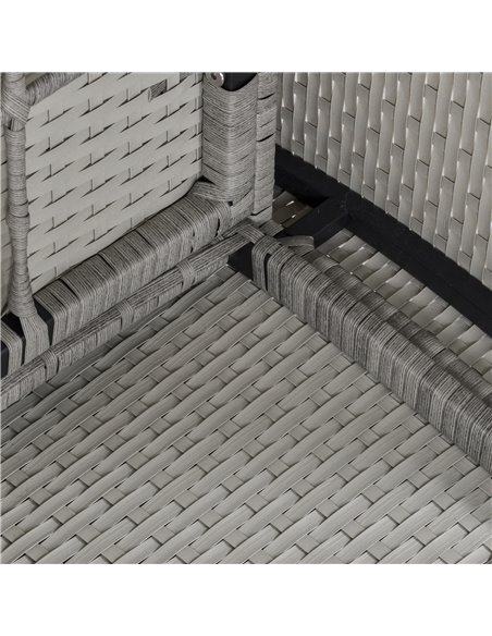 Outsunny 6 PCS Outdoor Patio PE Rattan Wicker Tempered Glass Dining Table Sets for Garden Backyard w/ Cushions & Mixed Grey - pic 15646 | FastDaddyshop