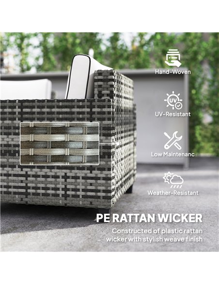 Outsunny Six-Piece Modular Rattan Sofa Set - Light Grey - pic 156628 | FastDaddyshop