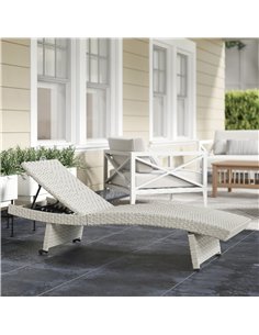 Outsunny Outdoor PE Rattan Sun Lounger, Folding Wicker Garden Lounger Recliner with 4-Level Adjustable Backrest, Rolling Sunbed  2
