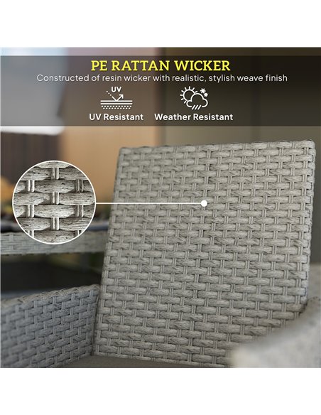 Outsunny Seven-Piece Rattan Dining Set - Grey - pic 156727 | FastDaddyshop