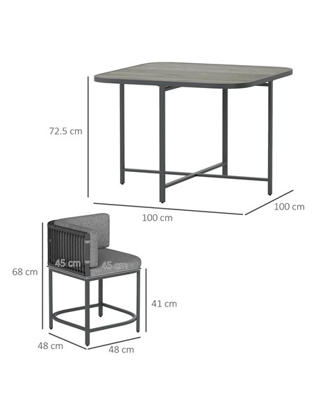 Outsunny 4-Seater Rattan Cube Garden Furniture Set with Cushions - Charcoal Grey - pic 156743 | FastDaddyshop
