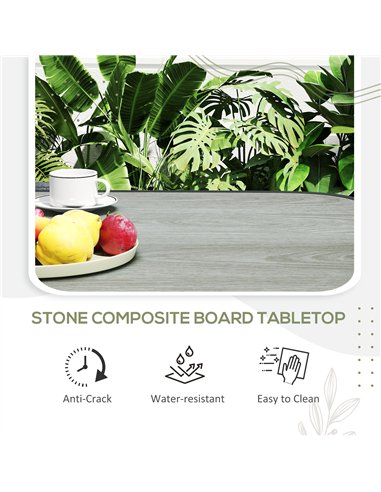 Outsunny 4-Seater Rattan Cube Garden Furniture Set with Cushions - Charcoal Grey