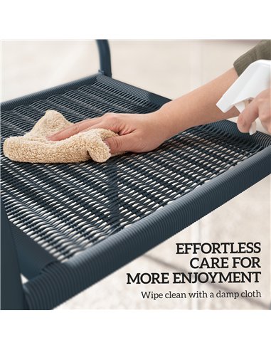 Outsunny Garden Chairs Set of 4, Stackable Rattan Effect Dining Chairs with Armrest, Weather Resistant and Lightweight Outdoor F