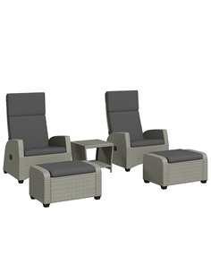 Outsunny 5-Piece Rattan Garden Furniture Set with Cushions - Charcoal Grey