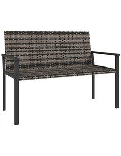 Outsunny 2 Seater Rattan Garden Bench, Outdoor Bench with Quick-Drying Cotton Padding, Wicker Garden Loveseat with Armrests, Ste