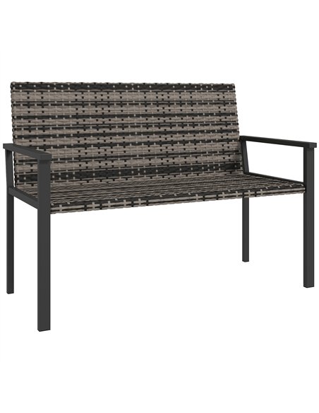 Outsunny 2 Seater Rattan Garden Bench, Outdoor Bench with Quick-Drying Cotton Padding, Wicker Garden Loveseat with Armrests, Ste - pic 156867 | FastDaddyshop